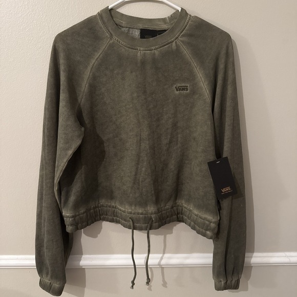 Vans Sweaters - Van's Crewneck Vintage Wash Olive Green Sweatshirt NWT Women's XS